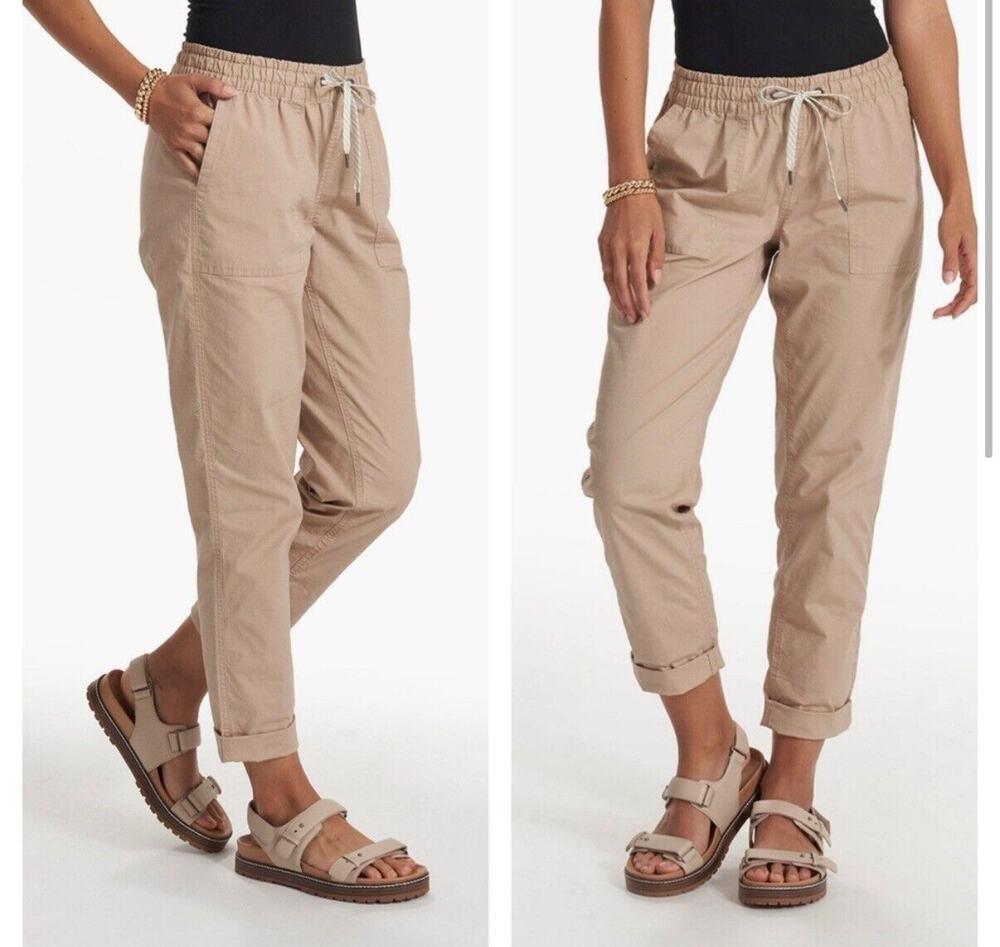 Vuori Vintage Ripstop Pants Womens Size L Coconut Organic Cotton Stretch VW450 - Picture 1 of 4